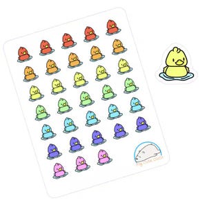 Cute Duck Stickers: Colorful Animal Decor in Rainbow Hues - Perfect for Planners, Journals, Organizers, Diaries, and Scrapbooking Fun