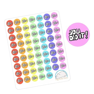 Stickers icônes colorés motivants pour agendas, journaux et projets créatifs - Citations inspirantes