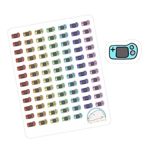 Spielkonsolen Aufkleber - Tragbare Videospiel-Abziehbilder für Planer, Journals, Scrapbooks und Tagebücher - Bunte Designs von Viviane