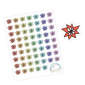 Vibrant Floral Stickers: Handmade Vinyl or Paper Decals for Planners, Journals & Scrapbooks by Athina