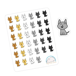 Entzückende lächelnde Katze Aufkleber für Planer, Journals und Scrapbooks - Niedliche Tier Dekorationen - von Viviane