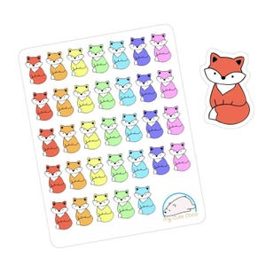 Handgemaakte Woodland Fox-stickers voor planners, tijdschriften en plakboeken - stickers met schattige dierenkunst
