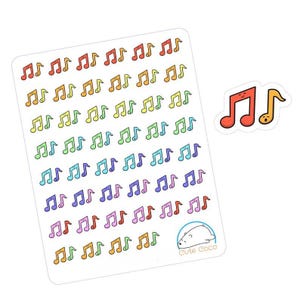 Adesivi con note musicali arcobaleno per diari, agende e scrapbooking - Articoli scolastici e decalcomanie fatti a mano
