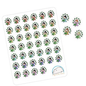 Pegatinas personalizables para chicas: pequeños iconos para diario, planificación y scrapbooking con temática de dinero.
