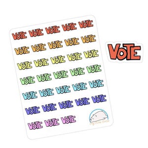 Kleurrijke stemstickers voor planners, tijdschriften en verkiezingsdagaccessoires - decoratieve stickers voor knutselen