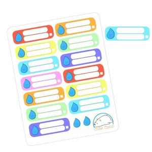 Pegatinas coloridas para el seguimiento de la factura mensual del agua vencida para diarios, planificadores y gestión de presupuestos