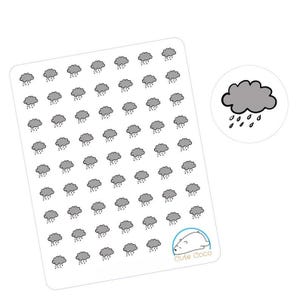 Pegatinas meteorológicas hechas a mano para agendas, diarios y álbumes de recortes: suministros decorativos para manualidades con temática de lluvia