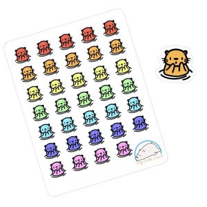 Adorable Otter Stickers - Perfect for Planners, Journals, and Scrapbooks - Cute Animal Vinyl Decals for Crafting and Scrapbooking