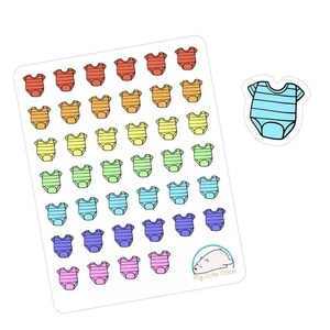 Colorful Baby Onesie Stickers: Decorate Planners, Journals & Scrapbooks with Cute Rainbow Designs