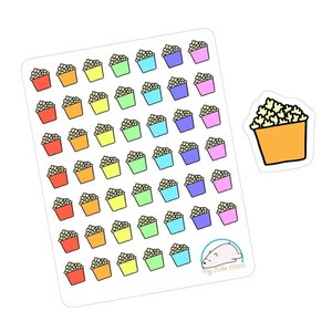 Handcrafted Popcorn Vinyl Decals for Planners, Journals & Scrapbooks - Creative DIY Decorative Stickers