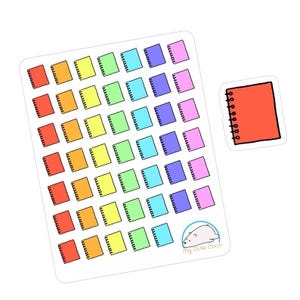 Notebook Stickers - Perfect for Planners, Diaries, Organizers, and Journals - Colorful School Supplies - Handmade Scrapbooking Decor
