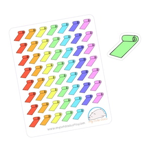 Kleurrijke yoga- en pilatesmatstickers voor planners, agenda's en fitnessjournaling