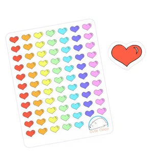 Colorful Heart Stickers for Planners, Journals, Scrapbooking, and Craft Projects