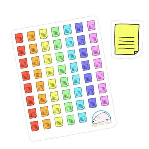 学校用ペーパーステッカー - プランナー、日記帳、オーガナイザー、ジャーナルに最適 - 学校、仕事、クリエイティブな工芸品に最適なカラフルなメモアイコン