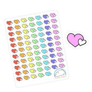 Naklejki Rainbow Two Hearts - idealne do pamiętników, dzienników, planerów i organizerów - kolorowe naklejki do scrapbookingu i rękodzieła autorstwa Athiny