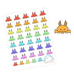 Adorable Halloween Bat Stickers: Hand-Drawn Vinyl Decals for Planners, Journals & Spooky Fall Decor