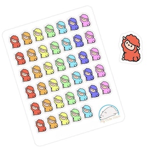 Levendige regenboogschapenstickers: schattige dierenstickers voor scrapbooking, planning en knutselen