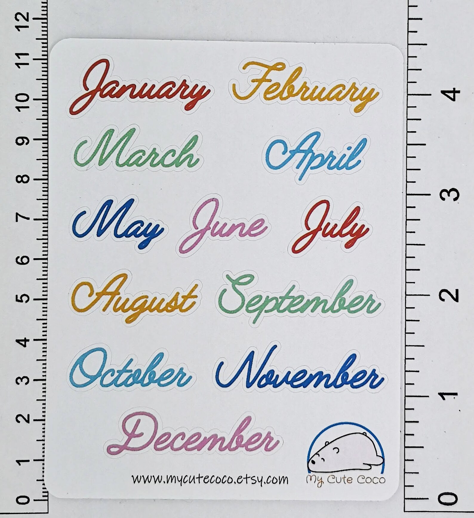 Months Stickers Cute Stickers for Planner and Journal Etsy