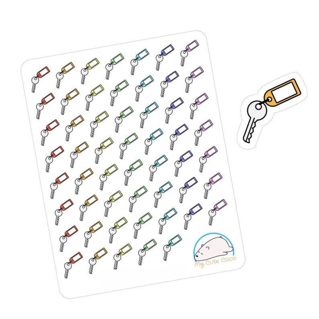 Colorful Key Stickers - Perfect for Planners, Journals, Diaries, and ...