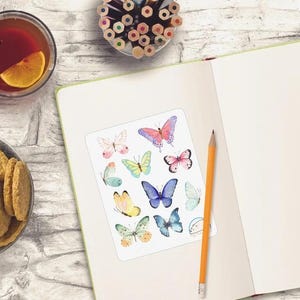 Żywe akwarelowe naklejki motyle do dzienników, planerów i rzemiosła - kolorowe dekoracje do scrapbookingu