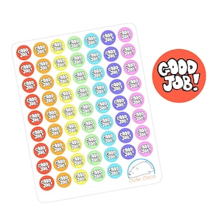 Good Job ステッカー - プランナー、ジャーナル、日記、オーガナイザー、スクラップブック用のカラフルなデコレーション - 教師のためのかわいいインスピレーションを与えるアイコン