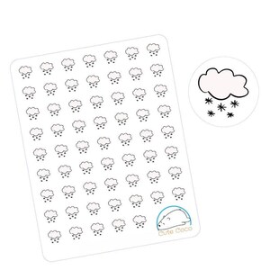 Pegatinas con iconos de nieve hechas a mano: organizadores meteorológicos para agendas y diarios (papel blanco o vinilo transparente)