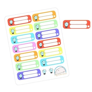 Pegatinas de bombillas de colores - Rastreador de gastos de electricidad para planificadores y diarios - Organizador de facturas de pago - Ideal para presupuestar y gastar