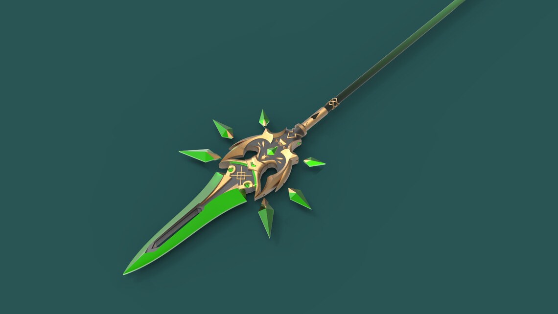 DIGITAL 3D MODEL Jade Spear de Genshin Impact Cosplay Etsy