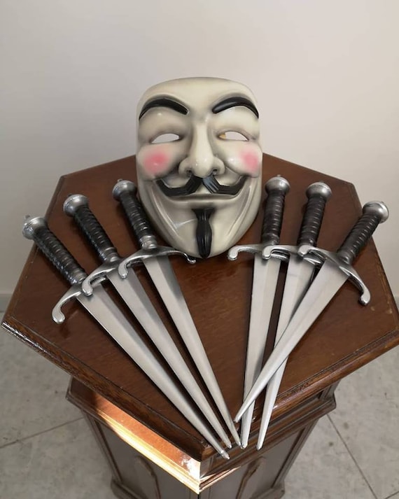 V for Vendetta Mask and Daggers Set Cosplay