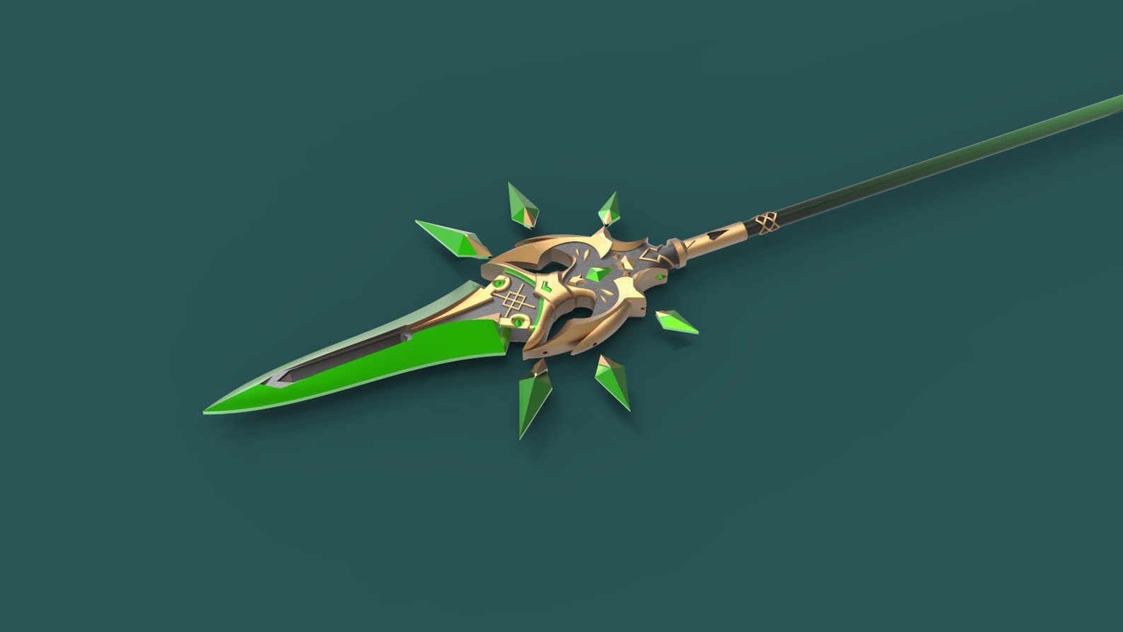 DIGITAL 3D MODEL Jade Spear de Genshin Impact Cosplay Etsy