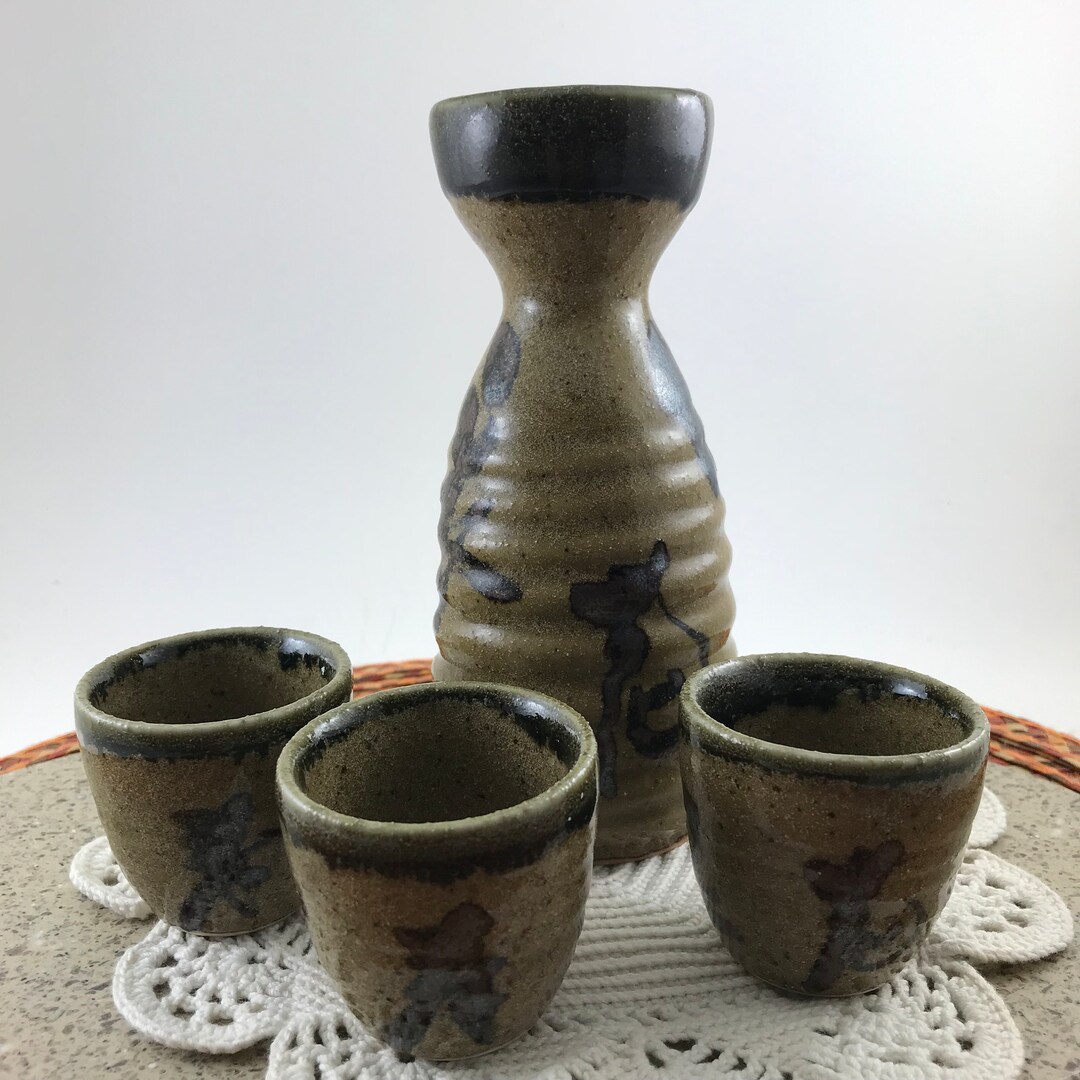 OMC Japan Sake Set Ceramic / Clay Set Etsy