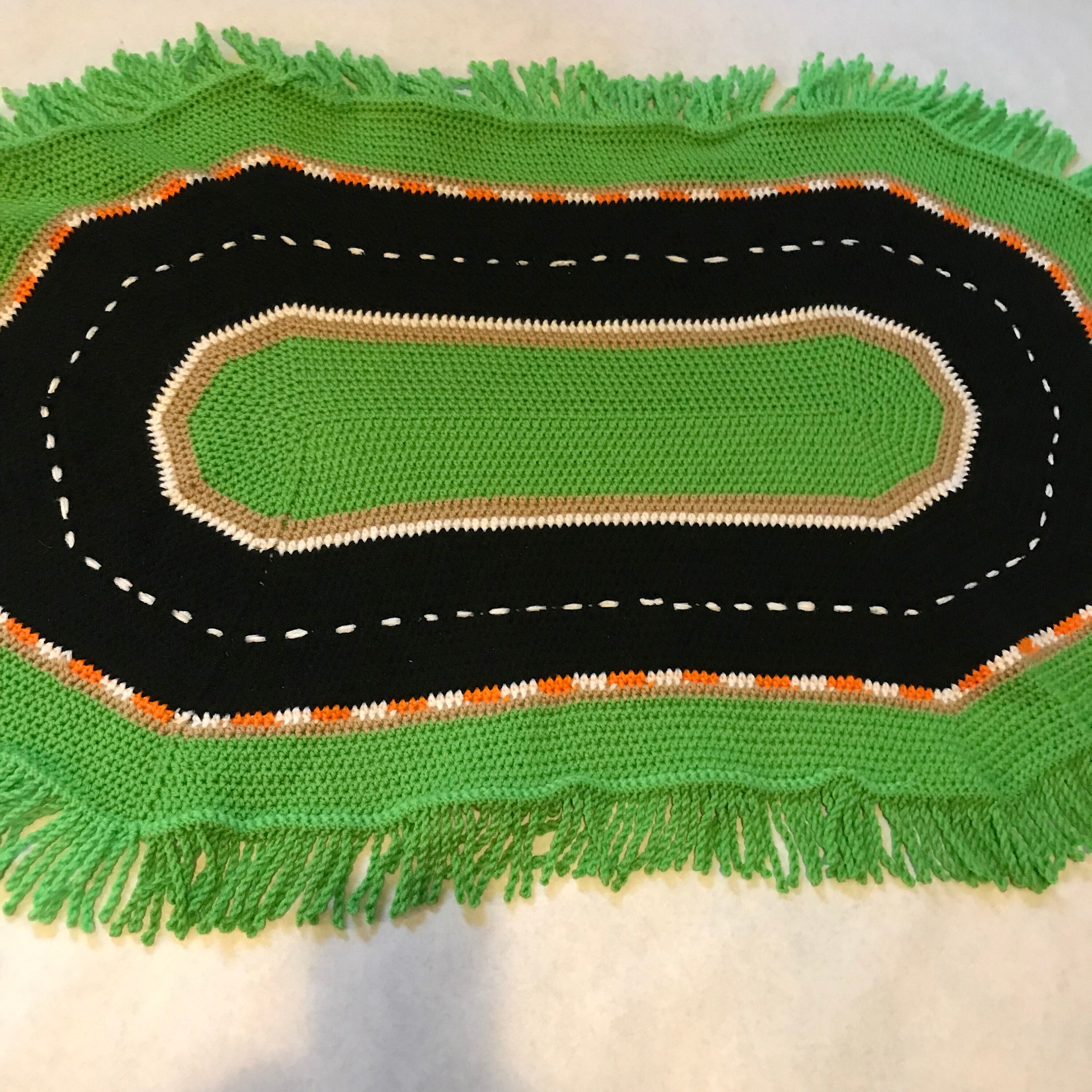 Racetrack Rug for Matchbox Cars Hand Crocheted Etsy