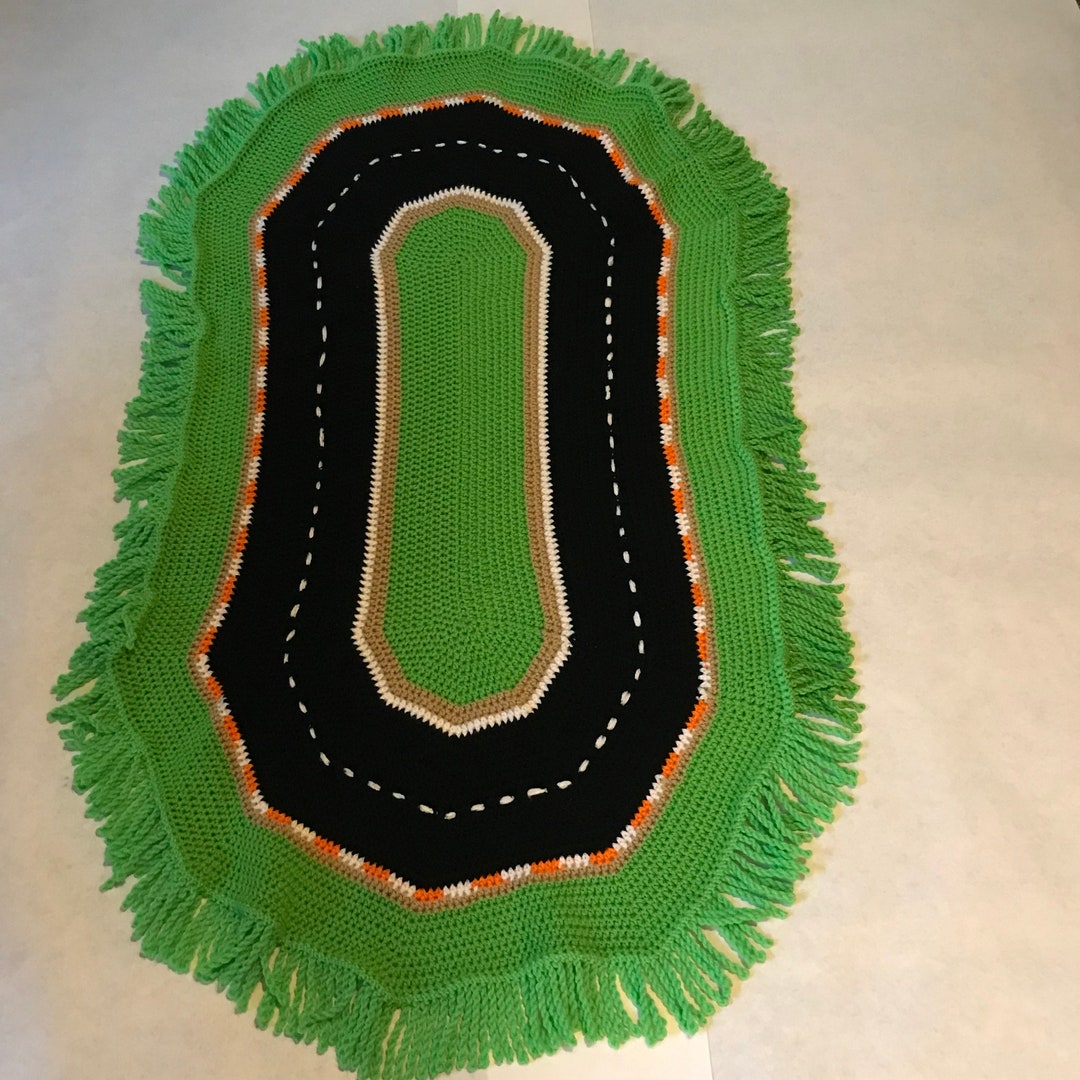 Racetrack Rug for Matchbox Cars Hand Crocheted Etsy