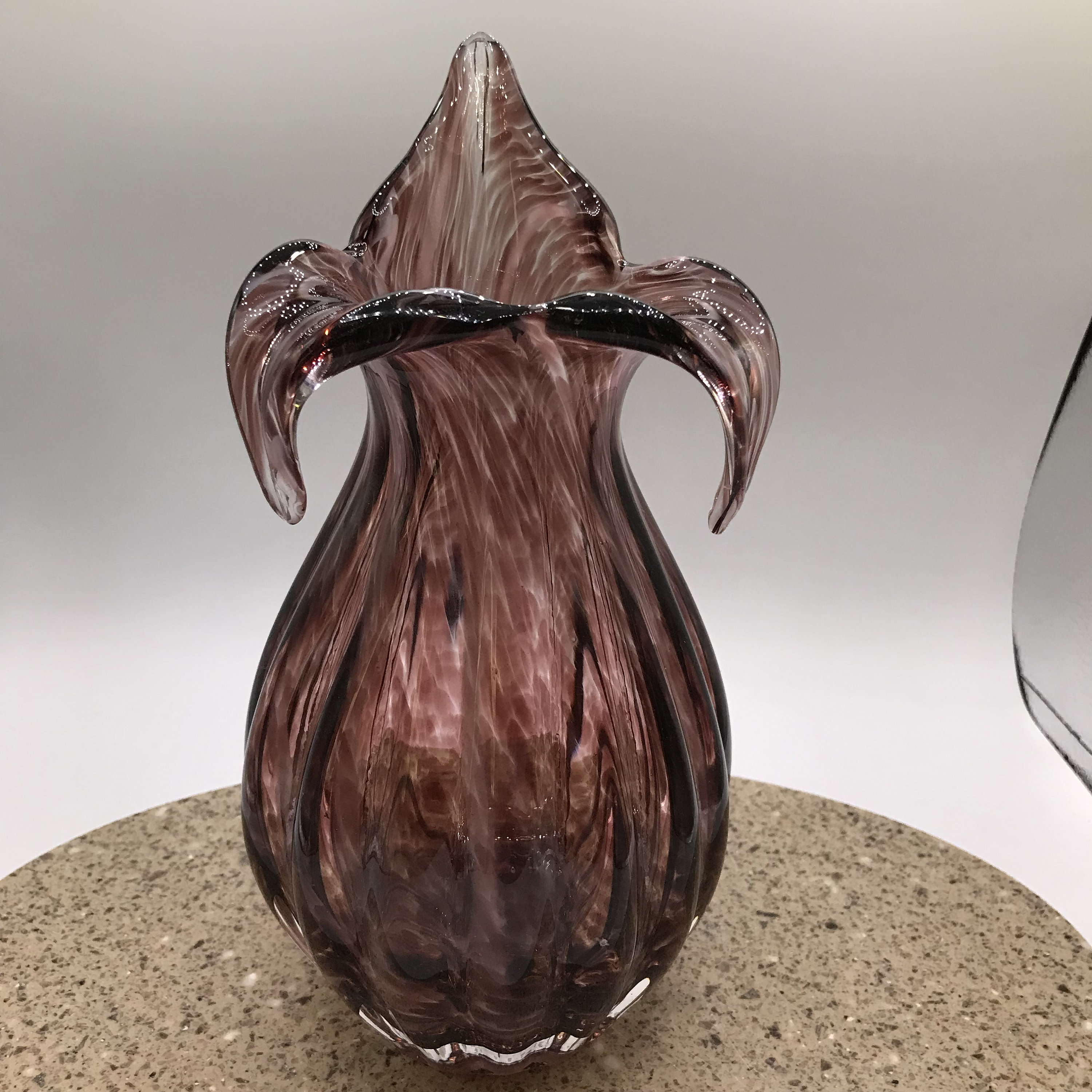 Amethyst Hand Blown Purple Swirl Art Glass Vase Etsy