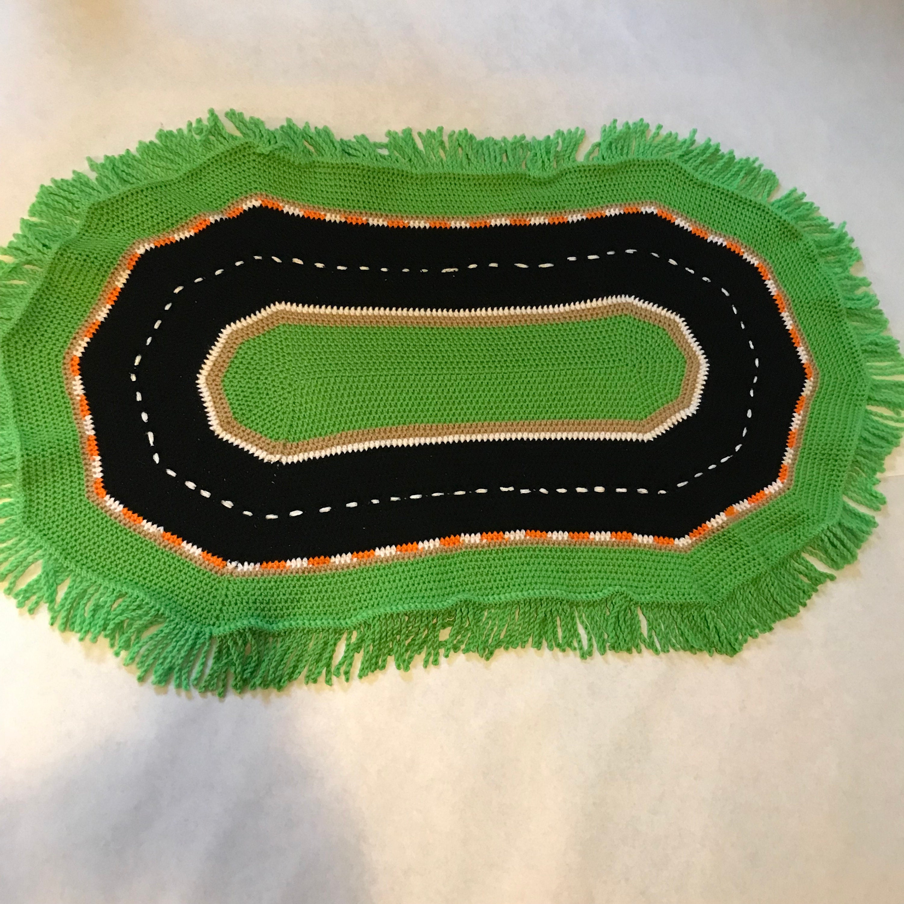 Racetrack Rug for Matchbox Cars Hand Crocheted Etsy
