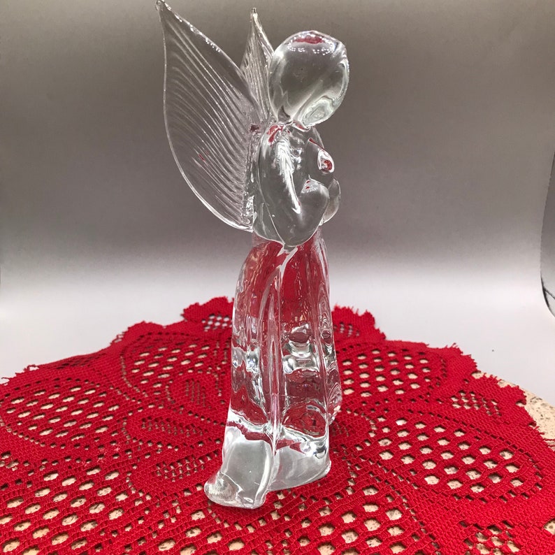 Lefton Clear Lead Crystal Angel Figurine Praying Etsy