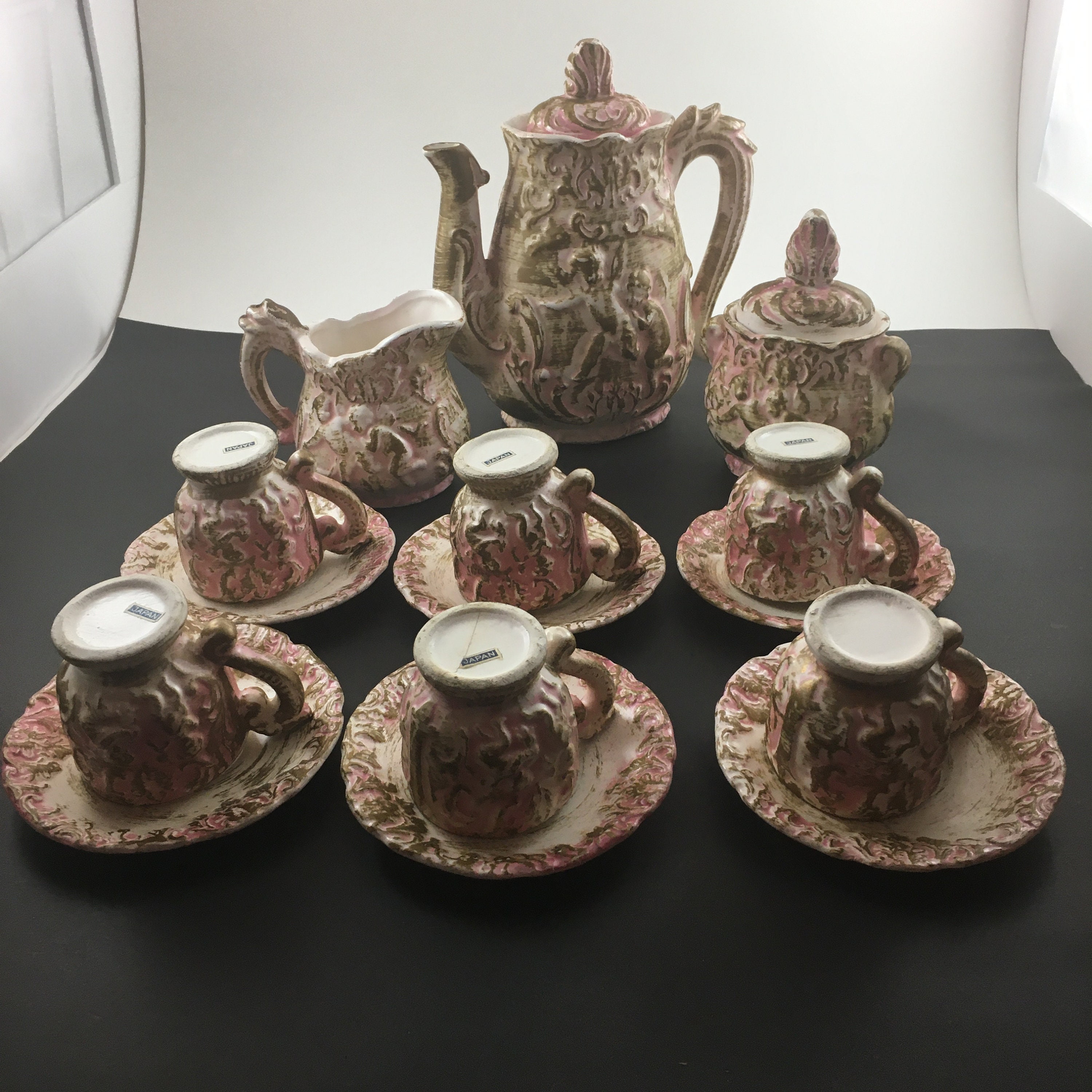 Vintage Betson's Hand Painted Child Size Tea Set Etsy