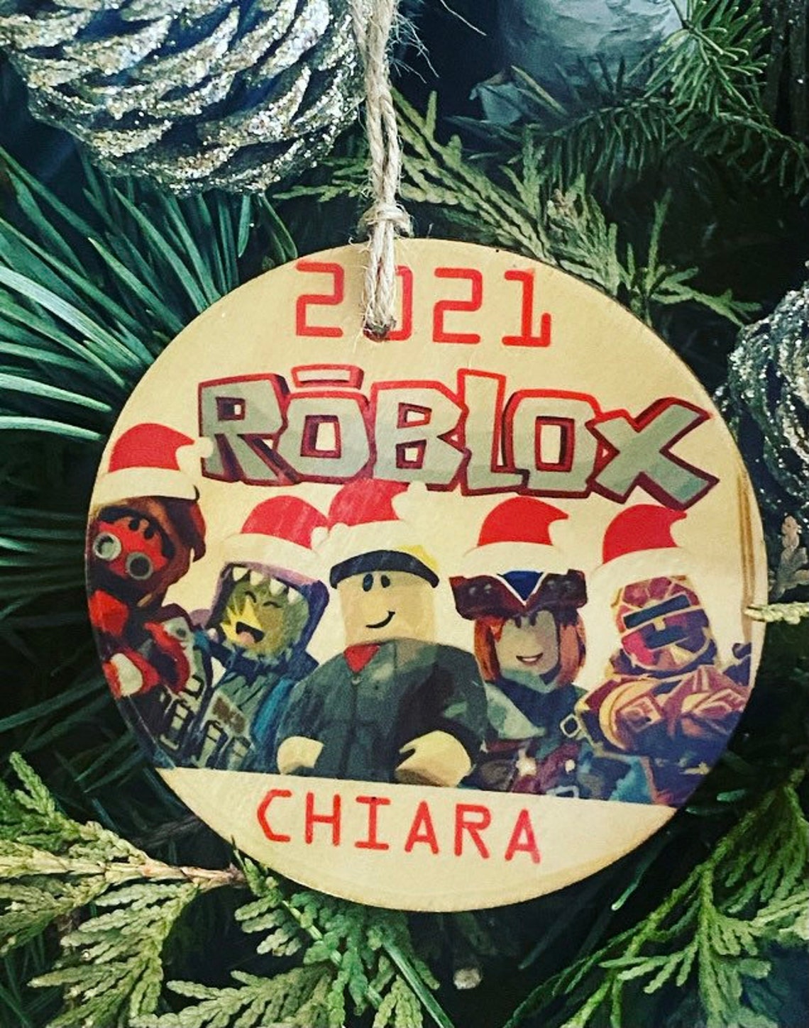 2021 Roblox Customized Christmas Ornament 5x5 customized Etsy