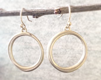 Organic Round Dangling Earrings in Sterling Silver • Cute Earrings • Gift for her • Birthday gift • Graduation Gift