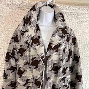 Vtg "Toni Todd" Abstract Mod Long Blazer