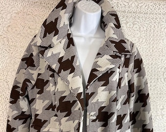 Vtg "Toni Todd" Abstract Mod Long Blazer