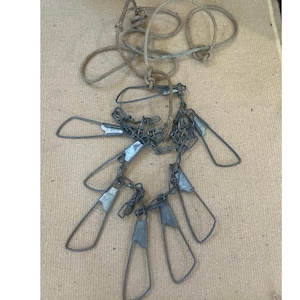 Vintage Fish Stringer Metal 8 Hooks Japan
