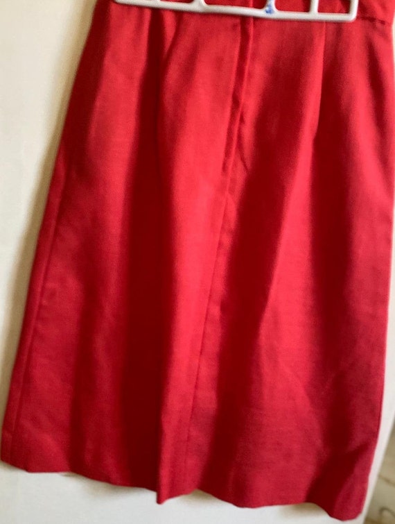 Vtg Vibrant Orangie/Red Pleated Villanger Skirt, … - image 10