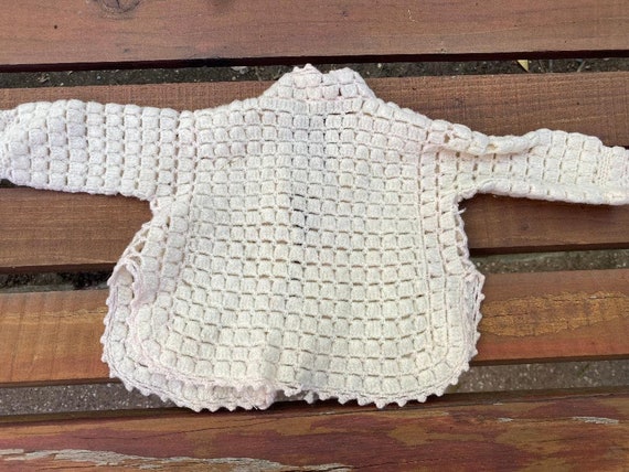 Vtg Ivory Baby Crochet Sweater - image 6