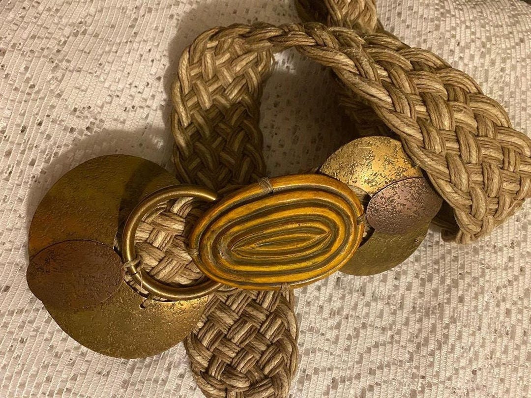 Vtg Boho Brass Belt, Baer SF Braided, M/L - Etsy display picture 2