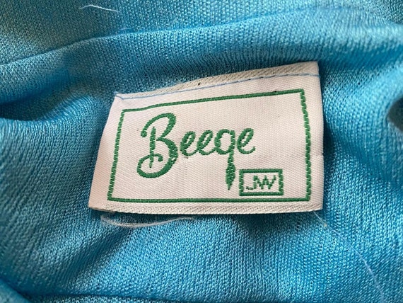 Vtg "Beege JW" Sky Blue Casual Secretary Dress - image 10