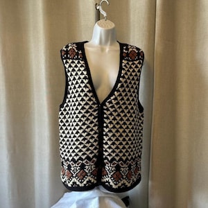 Vtg Marsh Landing Hand Knits Sweater Vest, Ladies M