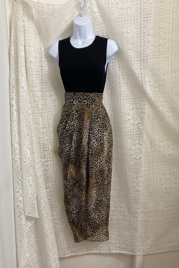 Vtg Leapord Print Pencil Skirt "Lorrie Kabala Det… - image 1