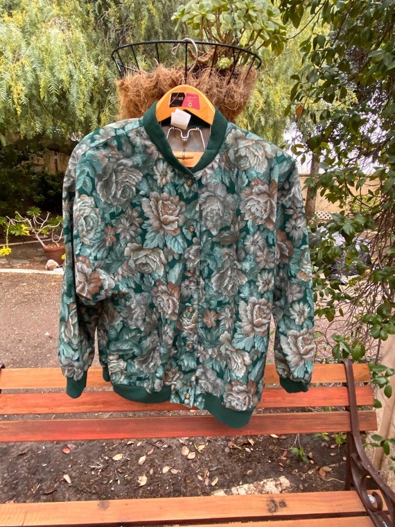 Vtg Floral Sweater Jacket Golden Girls Style, GW G