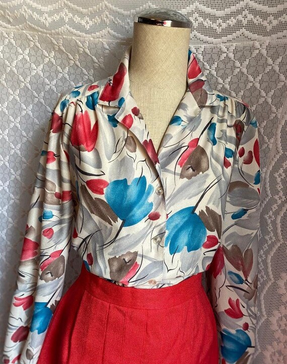 80's Floral Blouse, Graff Californiawear - image 1